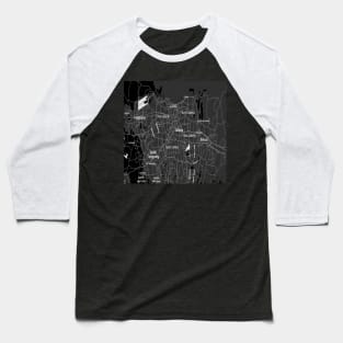 Jakarta black map Baseball T-Shirt